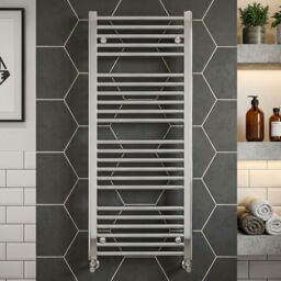 Balterley Heated Vertical Towel Rail Straight Rails 1096 BTU Chrome 1100x 500mm in Silver - thumbnail 8