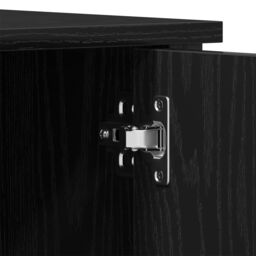 Berkfield Home TV Cabinet Black Oak 100x40x50 cm Engineered Wood & Steel - Size: 100 x 40 x 50 cm - thumbnail 9