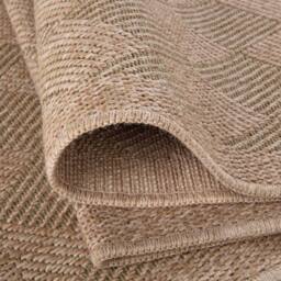 THE RUGS Jute Looking Diamond Design Outdoor Rugs Green Garden Nature 5300GN - Size: 140 cm x 200 cm - thumbnail 4