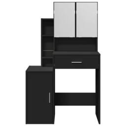 Berkfield Home Dressing Table with Cabinet Black 80x35x132 cm - Size: 80 x 35 x 132 cm - thumbnail 5