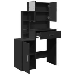 Berkfield Home Dressing Table with Cabinet Black 80x35x132 cm - Size: 80 x 35 x 132 cm - thumbnail 8