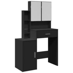 Berkfield Home Dressing Table with Cabinet Black 80x35x132 cm - Size: 80 x 35 x 132 cm - thumbnail 1