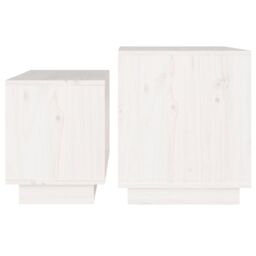 Berkfield Home Nesting Coffee Tables 2 pcs White Solid Wood Pine - thumbnail 6
