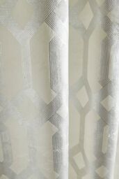 Curtina 'Darla' Velvet Pair of Eyelet Curtains in Ivory - Size: 117 cm width x 137 cm drop - thumbnail 4
