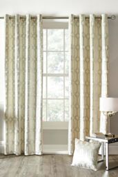 Curtina 'Darla' Velvet Pair of Eyelet Curtains in Ivory - Size: 117 cm width x 137 cm drop - thumbnail 2
