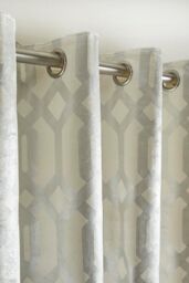Curtina 'Darla' Velvet Pair of Eyelet Curtains in Ivory - Size: 117 cm width x 137 cm drop - thumbnail 3