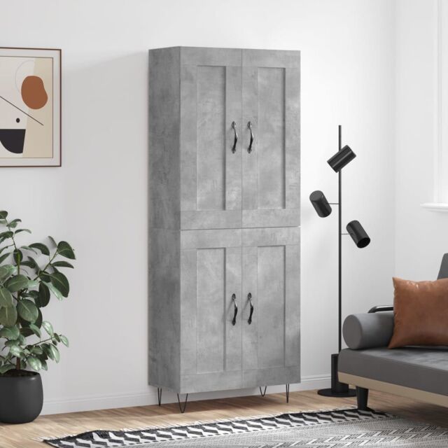Berkfield Home Highboard Concrete Grey 69.5x34x180 cm Engineered Wood - image 1