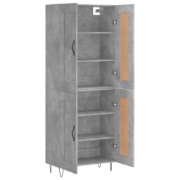 Berkfield Home Highboard Concrete Grey 69.5x34x180 cm Engineered Wood - thumbnail 4