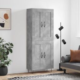 Berkfield Home Highboard Concrete Grey 69.5x34x180 cm Engineered Wood - thumbnail 1