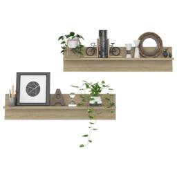 Berkfield Home Wall Shelf 2 pcs Sonoma Oak 80x11.5x18 cm Engineered Wood in Light Tan - thumbnail 7