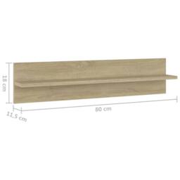 Berkfield Home Wall Shelf 2 pcs Sonoma Oak 80x11.5x18 cm Engineered Wood in Light Tan - thumbnail 9