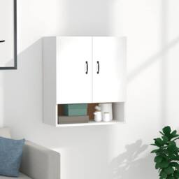 Berkfield Home Wall Cabinet White 60x31x70 cm Engineered Wood - Size: 60 x 31 x 70 cm - thumbnail 1