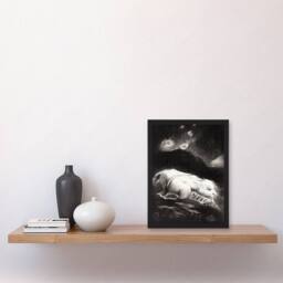 Artery8 Odilon Redon Framed Wall Art Print Life Awakening in Obscure Matter in Black - Size: A4 - thumbnail 2