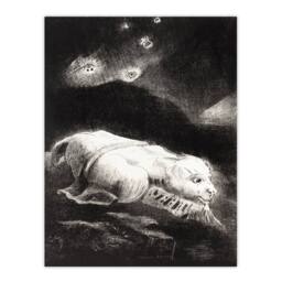 Artery8 Odilon Redon Framed Wall Art Print Life Awakening in Obscure Matter in Black - Size: A4 - thumbnail 3