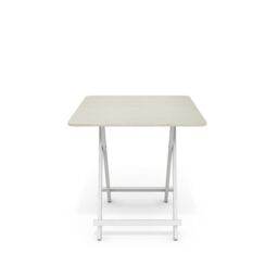 Living and Home 70x70cm Folding Wooden Dining Table Outdoor Portable Camping Table in White - Size: 70x70 cm - thumbnail 6