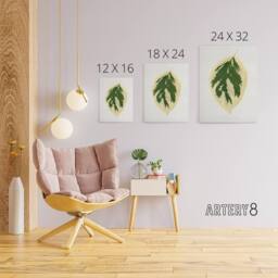 "Artery8 AF Lydon B Fawcett Hydrangea Japonica Variegata Leaf Canvas Art Print in White - Size: W12"" x H16""" - thumbnail 4