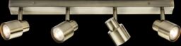 Netlighting GU10 Quad Bar Spotlight Antique Brass 230V IP20 50W in Yellow - thumbnail 1