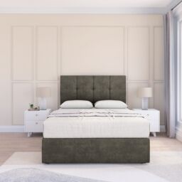 "Sloomy Jasmine Dumfries Bed Set With 4 Drawers, Mattress & 54"" Headboard in Dark Grey - Size: King" - thumbnail 2