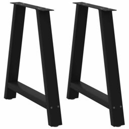 Berkfield Home Coffee Table Legs A-Shaped 2 pcs Black¬†70x(72-73) cm Steel in Black - thumbnail 1