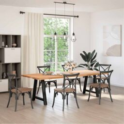Berkfield Home Coffee Table Legs A-Shaped 2 pcs Black¬†70x(72-73) cm Steel in Black - thumbnail 2