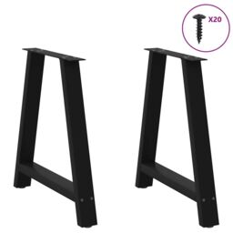 Berkfield Home Coffee Table Legs A-Shaped 2 pcs Black¬†70x(72-73) cm Steel in Black - thumbnail 3