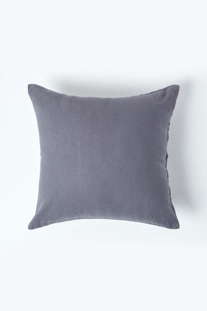 Homescapes European Linen Pillowcase, 80 x 80 cm in Dark Grey - image 1