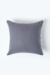 Homescapes European Linen Pillowcase, 80 x 80 cm in Dark Grey - thumbnail 1