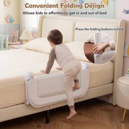 CASART Foldable Toddler Bed Rail 80 cm Long Adjustable Baby Bed Rail Guard in White - thumbnail 8