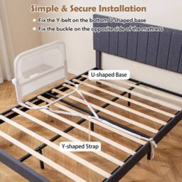 CASART Foldable Toddler Bed Rail 80 cm Long Adjustable Baby Bed Rail Guard in White - thumbnail 6