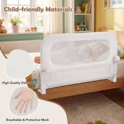 CASART Foldable Toddler Bed Rail 80 cm Long Adjustable Baby Bed Rail Guard in White - thumbnail 7