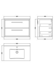 Balterley Bathroom Wall Hung 2 Soft-Close Drawer Vanity Unit, Green, 800mm in Green - thumbnail 2