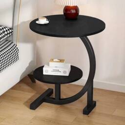 EONLION Black 2 Tier Side Table C Shaped - Size: 100 cm - thumbnail 3