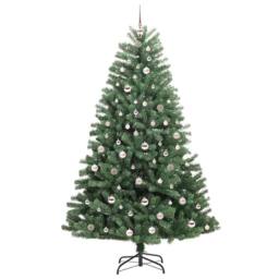 Berkfield Home Artificial Hinged Christmas Tree Green 210 cm PVC & Metal - thumbnail 4
