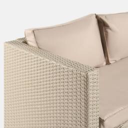 OHS Tuscany 5 Seater Rattan Garden Sofa Set Patio Table L Shape Settee in Natural - thumbnail 7