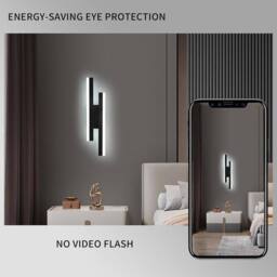 Goeco LED Wall Light, 16W Modern Wall Lamp, 6500K, for Bedroom, Stairs in Black - thumbnail 7