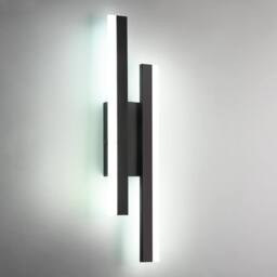 Goeco LED Wall Light, 16W Modern Wall Lamp, 6500K, for Bedroom, Stairs in Black - thumbnail 1