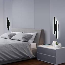 Goeco LED Wall Light, 16W Modern Wall Lamp, 6500K, for Bedroom, Stairs in Black - thumbnail 3