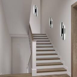 Goeco LED Wall Light, 16W Modern Wall Lamp, 6500K, for Bedroom, Stairs in Black - thumbnail 4