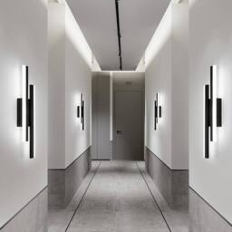 Goeco LED Wall Light, 16W Modern Wall Lamp, 6500K, for Bedroom, Stairs in Black - thumbnail 8