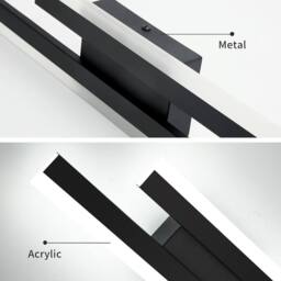 Goeco LED Wall Light, 16W Modern Wall Lamp, 6500K, for Bedroom, Stairs in Black - thumbnail 6