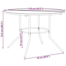 Berkfield Home Patio Table Round Anthracite √ò110x72.5 cm Powder-coated Steel - Size: 110x72.5 cm - thumbnail 8