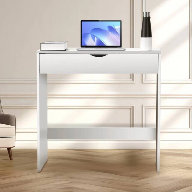 EONLION White Wooden Dressing Table Vanity Computer Desk - Size: 100 cm - image 1
