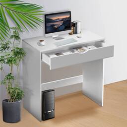 EONLION White Wooden Dressing Table Vanity Computer Desk - Size: 100 cm - thumbnail 4