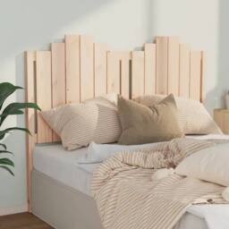 Berkfield Home Beautiful Bed Headboard 141x4x110 cm Solid Wood Pine in Natural - Size: 141 x 4 x 110 cm - thumbnail 2