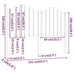 Berkfield Home Beautiful Bed Headboard 141x4x110 cm Solid Wood Pine in Natural - Size: 141 x 4 x 110 cm - thumbnail 6