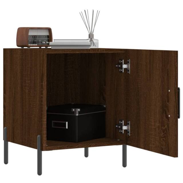 Berkfield Home Modern Bedside Cabinets 2 pcs Brown Oak 40x40x50 cm Engineered Wood - Size: 40 x 40 x 50 cm - image 1