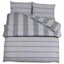 Berkfield Home Duvet Cover Set Grey 140x200 cm Cotton - thumbnail 2