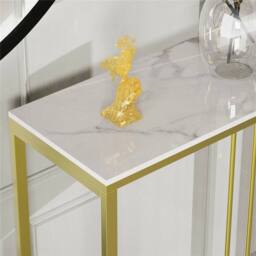 NESTLUNE Console Table Desk Shelf Sofa Kitchen in White - Size: 100 cm x 15 cm - thumbnail 5