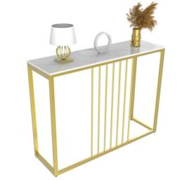 NESTLUNE Console Table Desk Shelf Sofa Kitchen in White - Size: 100 cm x 15 cm - thumbnail 6