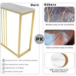 NESTLUNE Console Table Desk Shelf Sofa Kitchen in White - Size: 100 cm x 15 cm - thumbnail 4